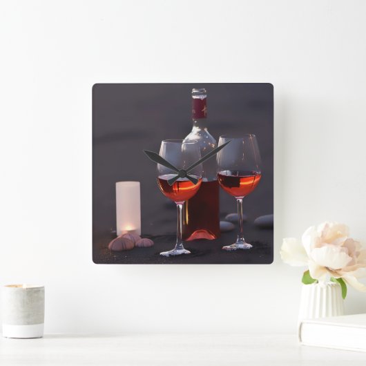 wijn op het strand vierkante klok (Huis)