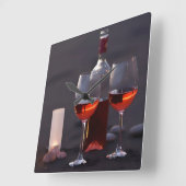 wijn op het strand vierkante klok (Hoek)