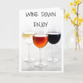 ***WIJN OP JE VERJAARDAG*** KAART (Gele Bloem)