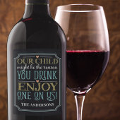 Wijn op ons Kinderen Gezegde Familienaam Custom Wijn Etiket