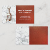 Wijn Opener | Rode lederen marmer Visitekaartje (Voorkant / Achterkant)