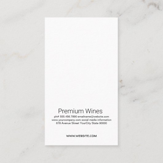 Wijn Opener | Wijndruiven | Sommelier Visitekaartje (Achterkant)