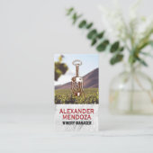 Wijn Opener | Witte marmer | Wijngaarden Visitekaartje (Staand voorkant)