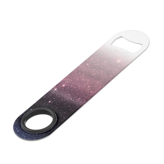 Wijn Paars en marineblauw Faux Glitter Gradient Speed Flessenopener (Achterkant Gekanteld)