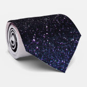 Wijn Paars en marineblauw Faux Glitter Gradient Stropdas (Opgerold)