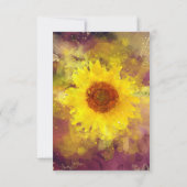 ~* Wijn Paarse rustieke zonnebloem bruiloft RSVP Kaartje (Achterkant)