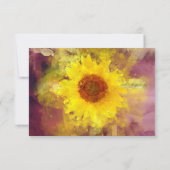 ** Wijn Paarse rustieke zonnebloem bruiloft RSVP Kaartje (Achterkant)