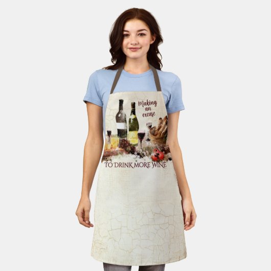 Wijn partij kaas druiven Toscaanse stijl keuken Schort (Gedragen)