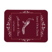 Wijn Peacock bloeit op de datum Magnet Magneet (Horizontaal)