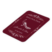 Wijn Peacock bloeit op de datum Magnet Magneet (Linkerzijde)