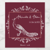 Wijn Peacock Vlaams Wijnlabel Wijn Etiket (Enkel label)