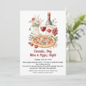 Wijn & pizza avond | Canada Day Kaart (Staand voorkant)