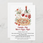 Wijn & pizza avond | Canada Day Kaart (Voorkant / Achterkant)