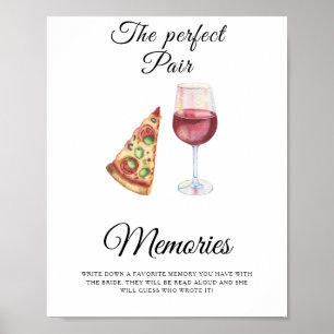 Wijn Pizza Bruidsfeest Herinneringen met de bruid Poster