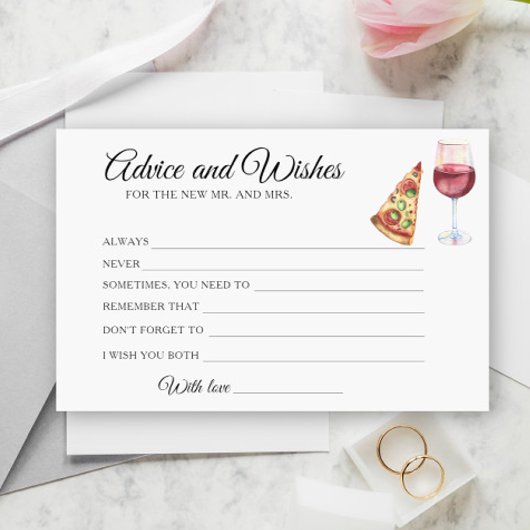 Wijn & Pizza Bruiloftsborrel Advies en Wensen Briefpapier