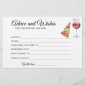 Wijn & Pizza Bruiloftsborrel Advies en Wensen Briefpapier (Voorkant)
