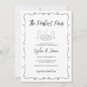 Wijn & Pizza Perfect paar Hand getrokken koppels Kaart (Voorkant)