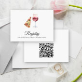 Wijn, Pizza QR Code Vrijgezellenfeest Registry Informatiekaartje