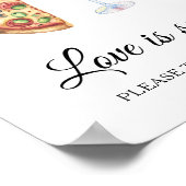 Wijn Pizza Vrijgezellenfeest Liefde is zoet Poster (Hoek)
