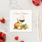 Wijn & pompoenen, Happy Thanksgiving Servet (Insitu)