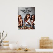 Wijn Poster voor vrouwen, Funny Wine Wall Art, (Keuken)