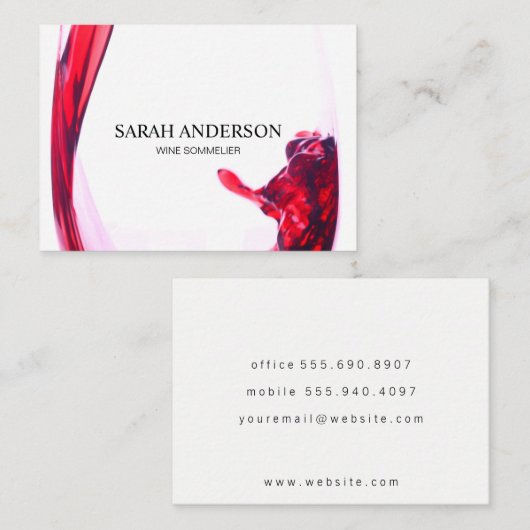 Wijn Pour Visitekaartje (Voorkant / Achterkant)