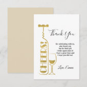 wijn, proost dankkaart kaart (Voorkant / Achterkant)