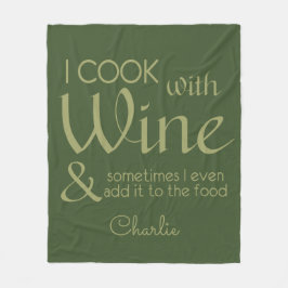 Wijn Quote aangepaste naam fleece dekens
