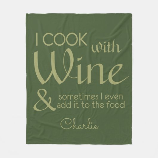 Wijn Quote aangepaste naam fleece dekens (Voorkant)