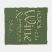 Wijn Quote aangepaste naam fleece dekens (Voorkant (Horizontaal))