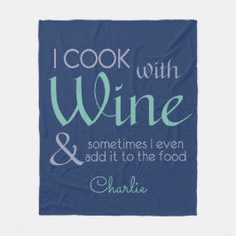 Wijn Quote aangepaste naam fleece dekens