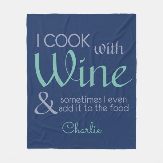 Wijn Quote aangepaste naam fleece dekens (Voorkant)