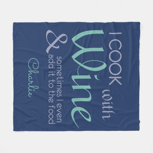 Wijn Quote aangepaste naam fleece dekens (Voorkant (Horizontaal))