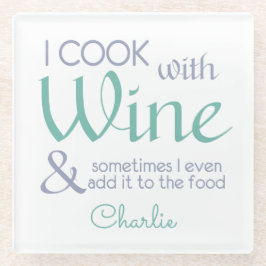 Wijn Quote aangepaste naam glass onderzetter