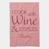Wijn Quote aangepaste naam keukenhanddoek (Verticaal)