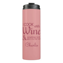 Wijn Quote, aangepaste naam tumbler Thermosbeker