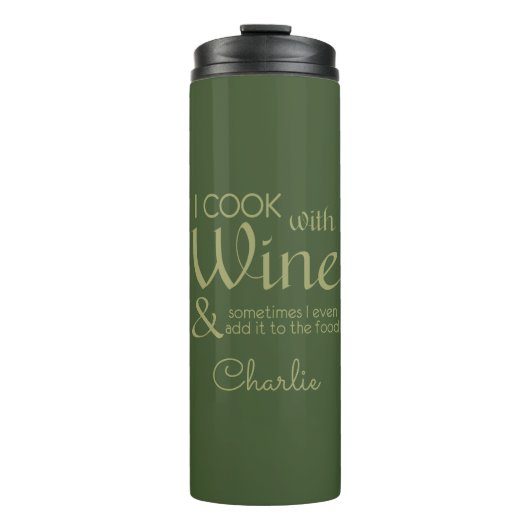 Wijn Quote, aangepaste naam tumbler Thermosbeker (Voorkant)