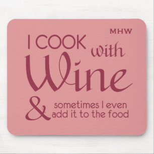 Wijn Quote monogram mousepad Muismat
