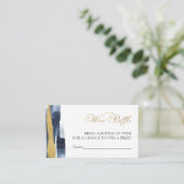 Wijn Raffle Game | Abstract blauw Vrijgezellenfees Informatiekaartje (Staand voorkant)