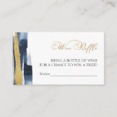 Wijn Raffle Game | Abstract blauw Vrijgezellenfees Informatiekaartje (Voorkant)