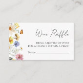 Wijn Raffle Game | Wildflower Boho Vrijgezellenfee Informatiekaartje (Voorkant)