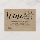 Wijn Raffle Ticket Couples Shower Rustige Kaart (Voorkant)