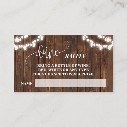 Wijn Raffle Ticket Western Vrijgezellenfeest (Voorkant)