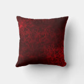 Wijn Red Floral gepatterd Kussen (Achterkant)