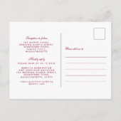 Wijn Red Floral Wedding RSVP Uitnodiging (Achterkant)