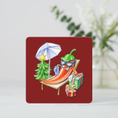 Wijn Red Funny Merry Christmas Chili Tekening Feestdagenkaart (Staand voorkant)