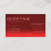 Wijn Red Gradient Chic Mirror Font Classic Modern Visitekaartje (Achterkant)