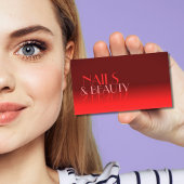 Wijn Red Gradient Chic Mirror Font Classic Modern Visitekaartje