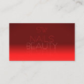 Wijn Red Gradient Chic Mirror Font met Monogram Visitekaartje (Voorkant)