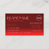 Wijn Red Gradient Mirror Font Classic Logo Elegant Visitekaartje (Achterkant)
